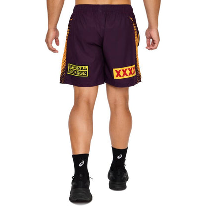 Brisbane Broncos 2026 NRL Mens Training Gym Shorts