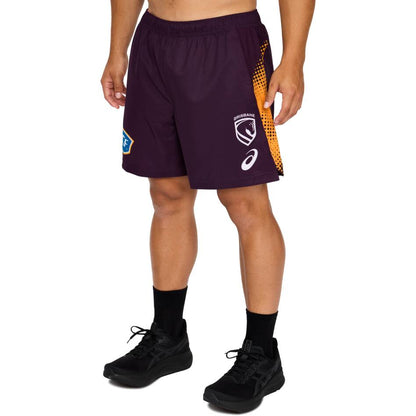 Brisbane Broncos 2026 NRL Mens Training Gym Shorts