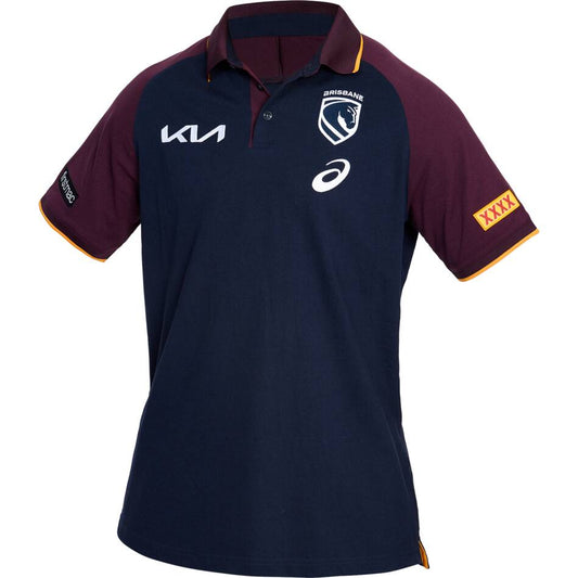 Brisbane Broncos 2026 NRL Mens Black Team Polo Shirt