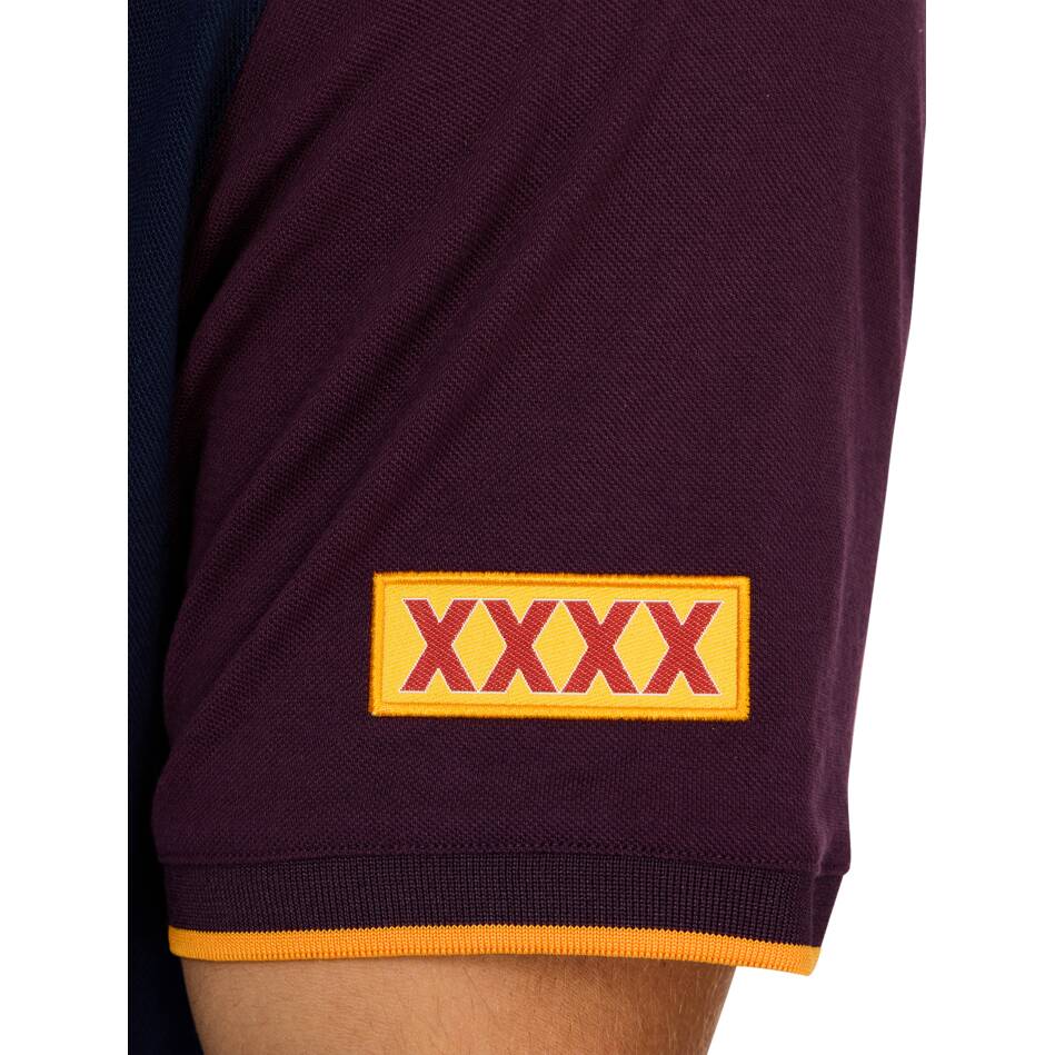 Brisbane Broncos 2026 NRL Mens Black Team Polo Shirt