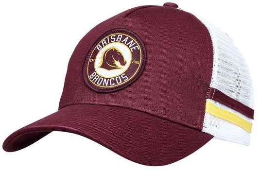 Brisbane Broncos 2025 NRL Stripe Trucker Cap