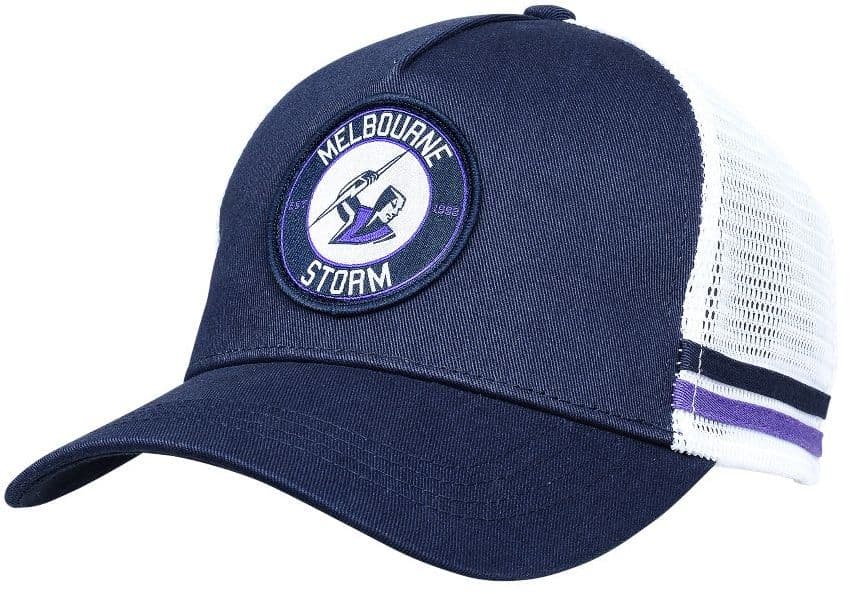 Melbourne Storm 2025 NRL Stripe Trucker Cap