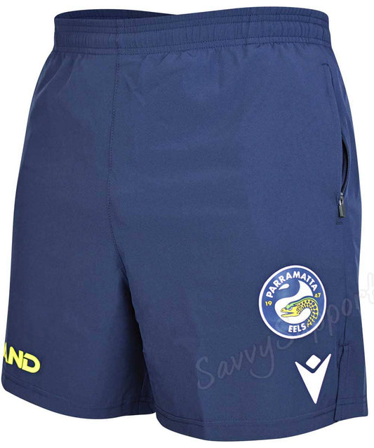 Parramatta Eels NRL Mens Training Shorts Zip Pockets