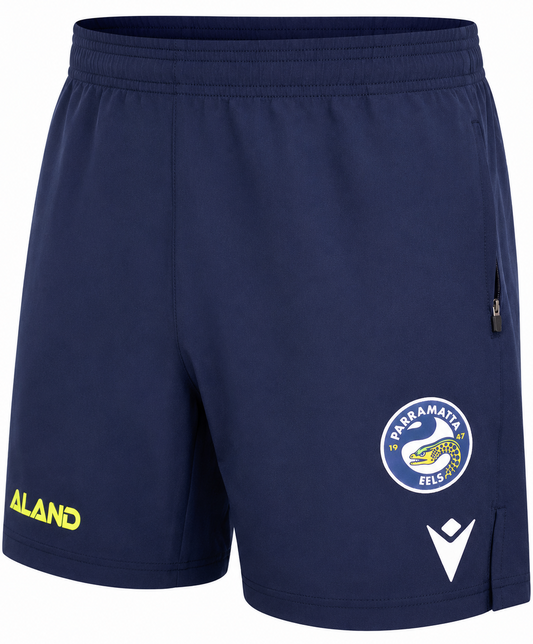 Parramatta Eels NRL Mens Training Gym Shorts Zip Pockets
