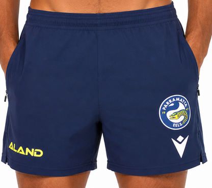 Parramatta Eels NRL Mens Training Gym Shorts Zip Pockets
