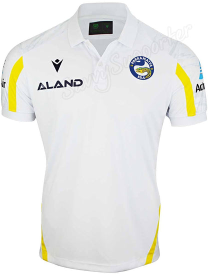 Parramatta Eels NRL Mens White Travel Polo Shirt
