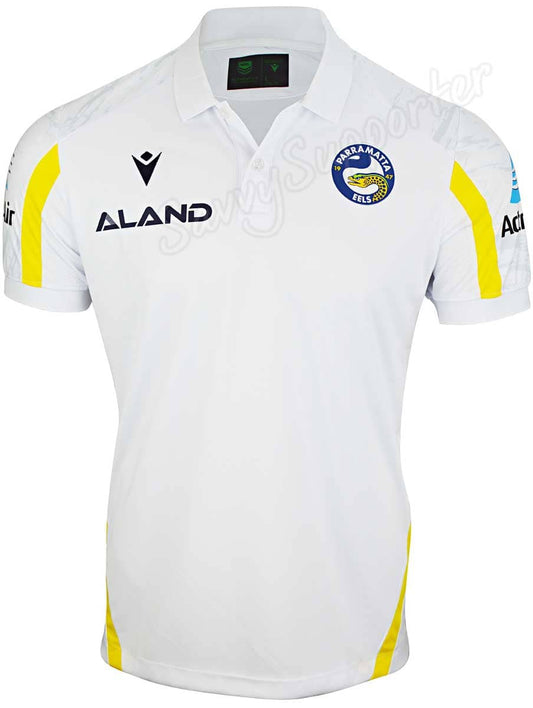 Parramatta Eels NRL Mens White Travel Polo Shirt