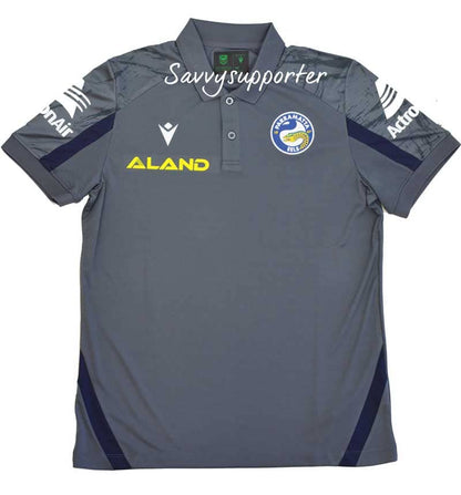 Parramatta Eels NRL Mens Grey Travel Polo Shirt