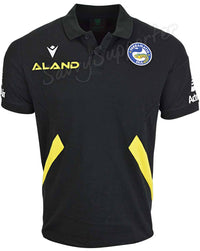 Parramatta Eels 2023 NRL Kids Black Travel Polo Shirt