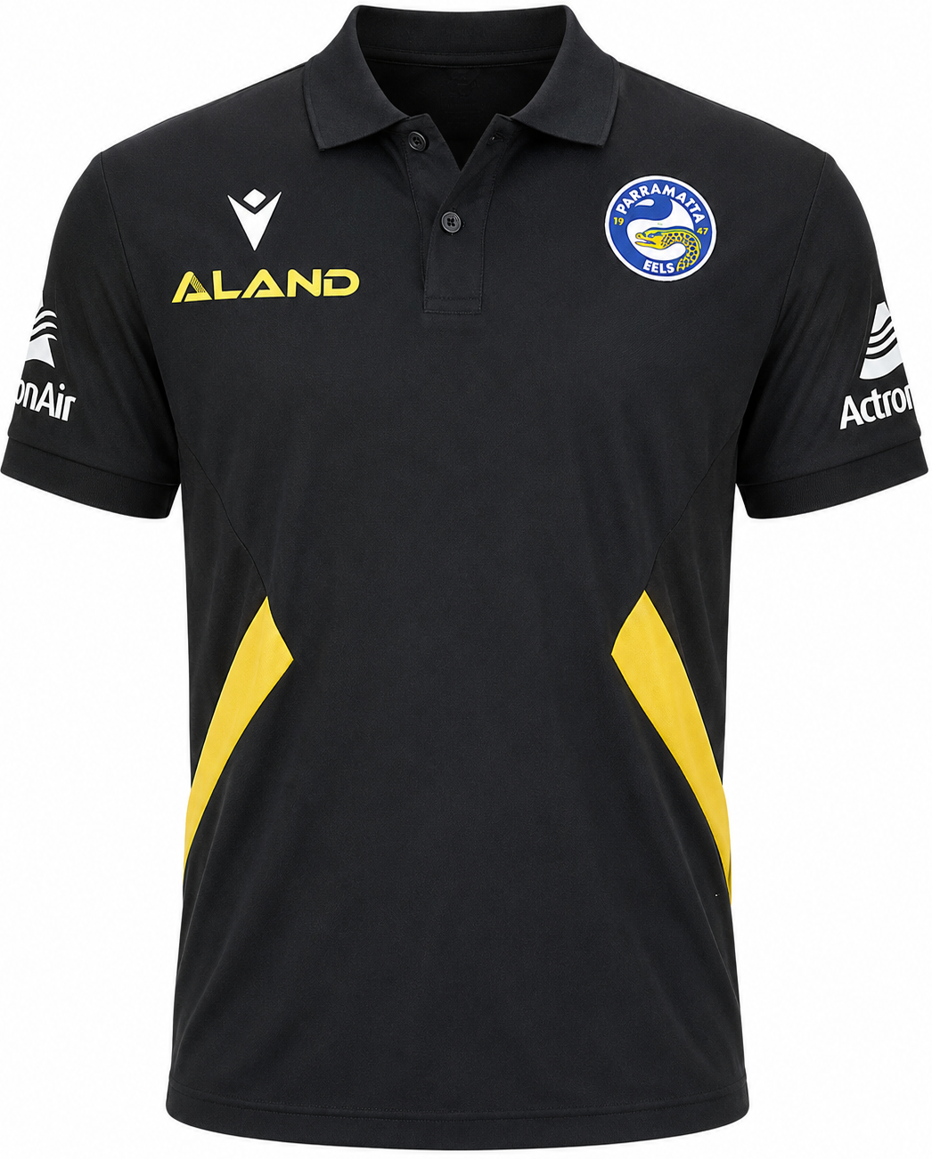 Parramatta Eels NRL Kids Black Travel Polo Shirt