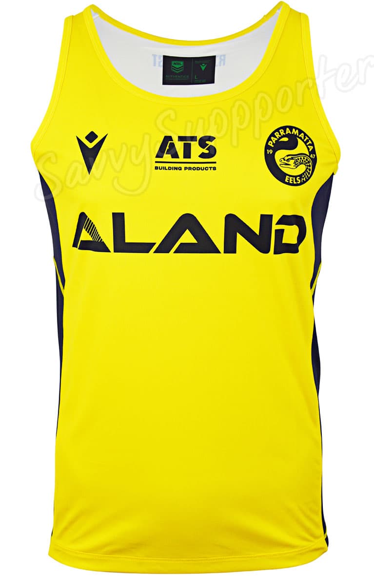 Parramatta Eels 2024 NRL Mens Yellow Training Singlet