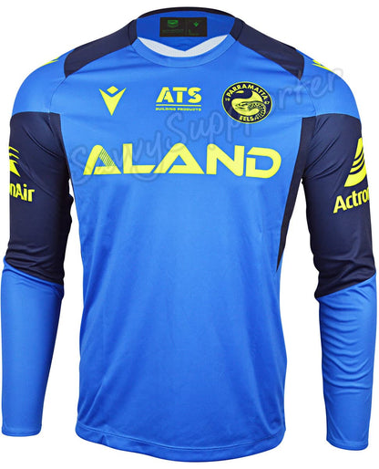 Parramatta Eels 2024 NRL Mens Royal Long Sleeve Training Shirt **TIGHT FIT**