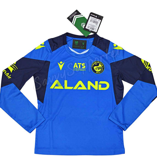 Parramatta Eels 2024 NRL Kids Long Sleeve Blue Training Shirt