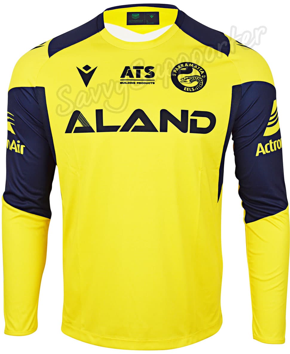 Parramatta Eels 2024 NRL Mens Yellow Long Sleeve Training Shirt