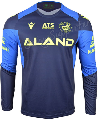 Parramatta Eels 2024 NRL Mens Long Sleeve Navy Training Shirt