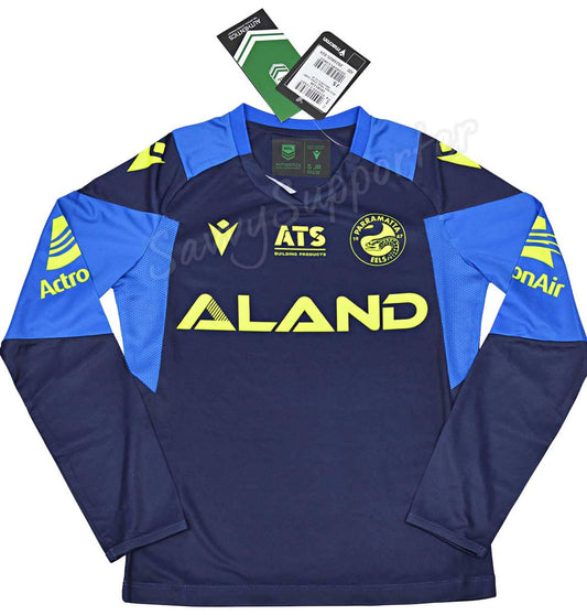 Parramatta Eels 2024 NRL Kids Long Sleeve Navy Training Shirt