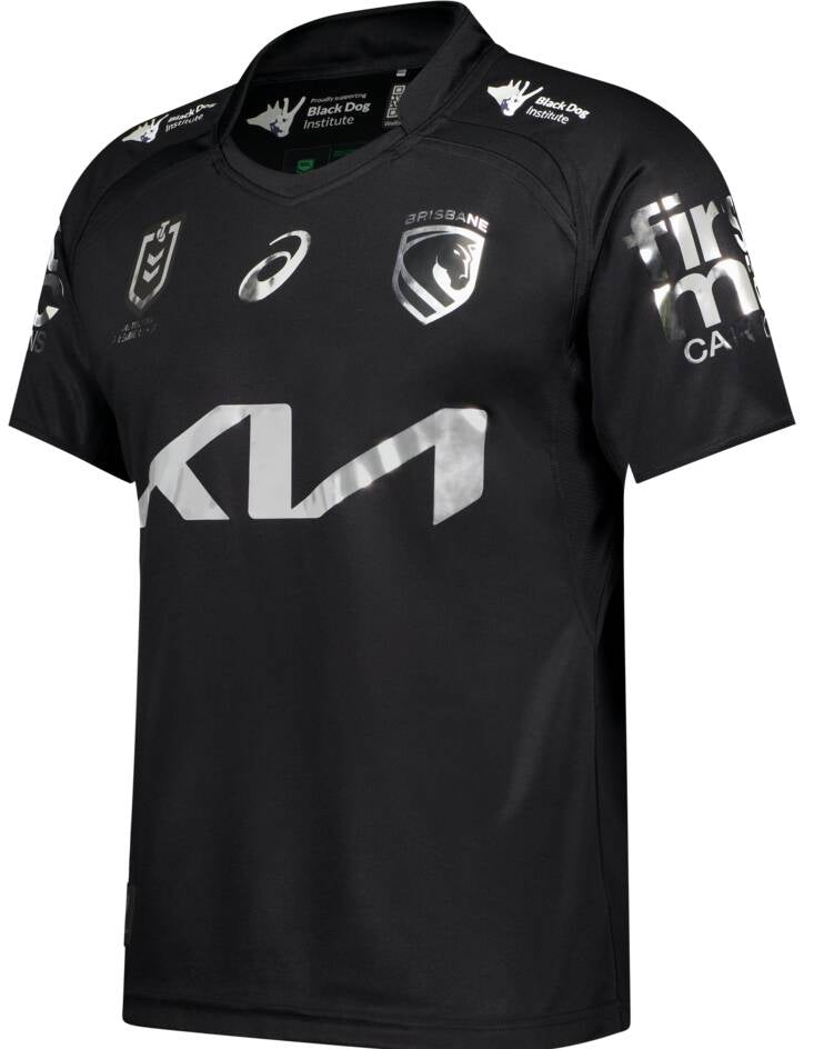 Brisbane Broncos 2026 NRL Kids Black Dog Institute Jersey