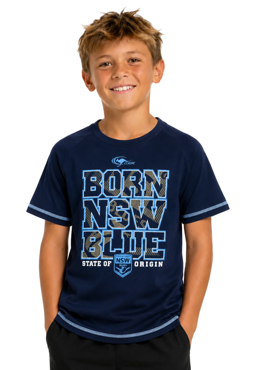 NSW Blues State of Origin Kids Supporter Shirt - size 6