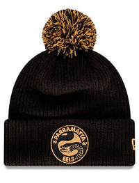 Parramatta Eels NRL New Era Black Wheat Beanie
