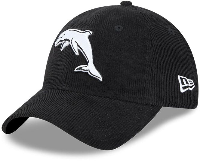 Dolphins 2026 NRL Black / White Corduroy 9Twenty Cap