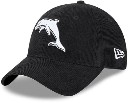 Dolphins 2026 NRL Black / White Corduroy 9Twenty Cap