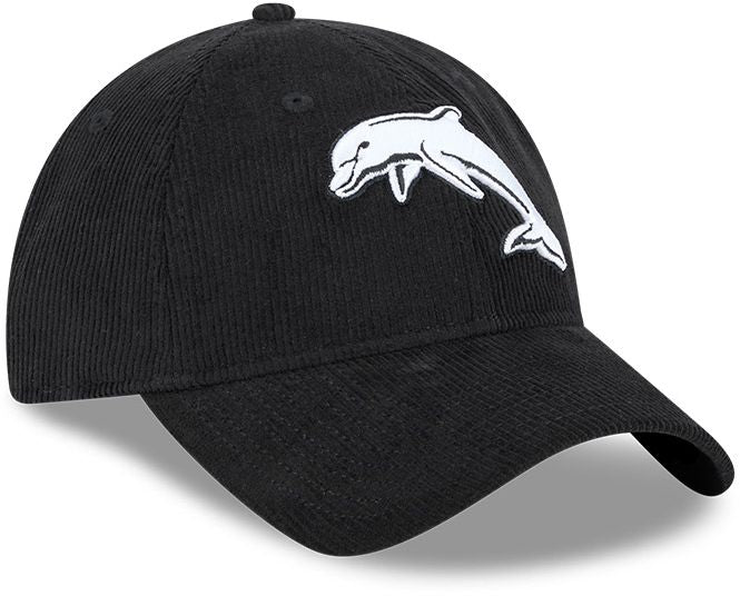 Dolphins 2026 NRL Black / White Corduroy 9Twenty Cap