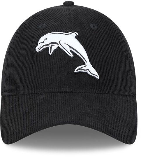 Dolphins 2026 NRL Black / White Corduroy 9Twenty Cap