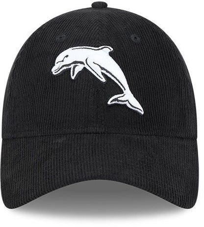Dolphins 2026 NRL Black / White Corduroy 9Twenty Cap