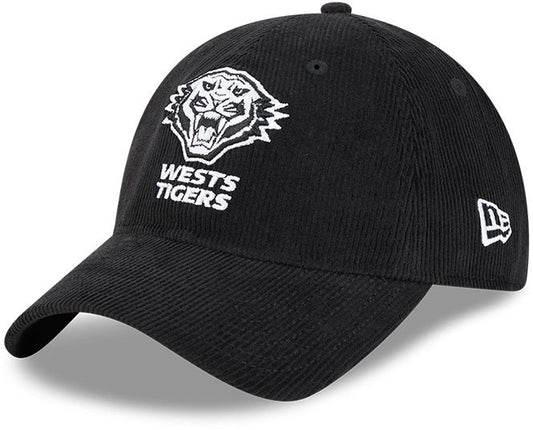 Wests Tigers 2026 NRL Black / White Corduroy 9Twenty Cap