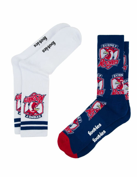 Sydney Roosters NRL Logos Sneaker Socks 2 Pack