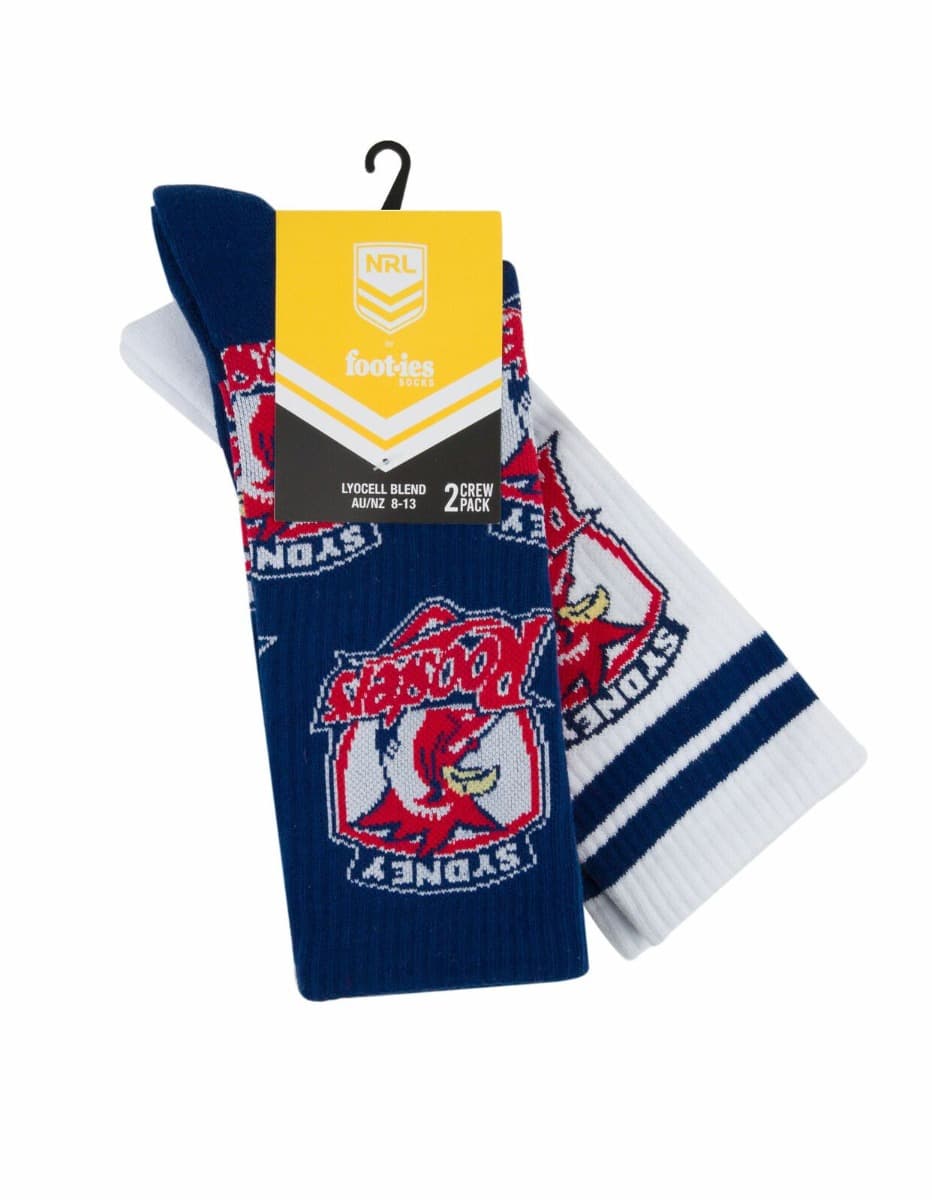 Sydney Roosters NRL Logos Sneaker Socks 2 Pack