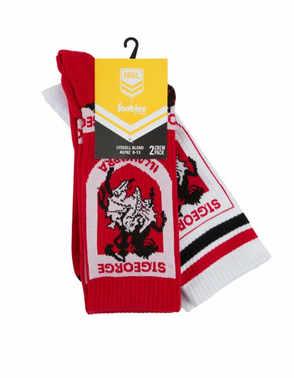 St George Dragons NRL Logos Sneaker Socks 2 Pack