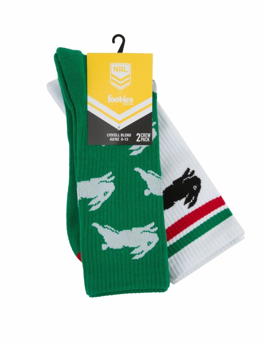 South Sydney Rabbitohs NRL Logos Sneaker Socks 2 Pack