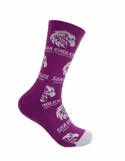Manly Sea Eagles NRL Logos Sneaker Socks 2 Pack