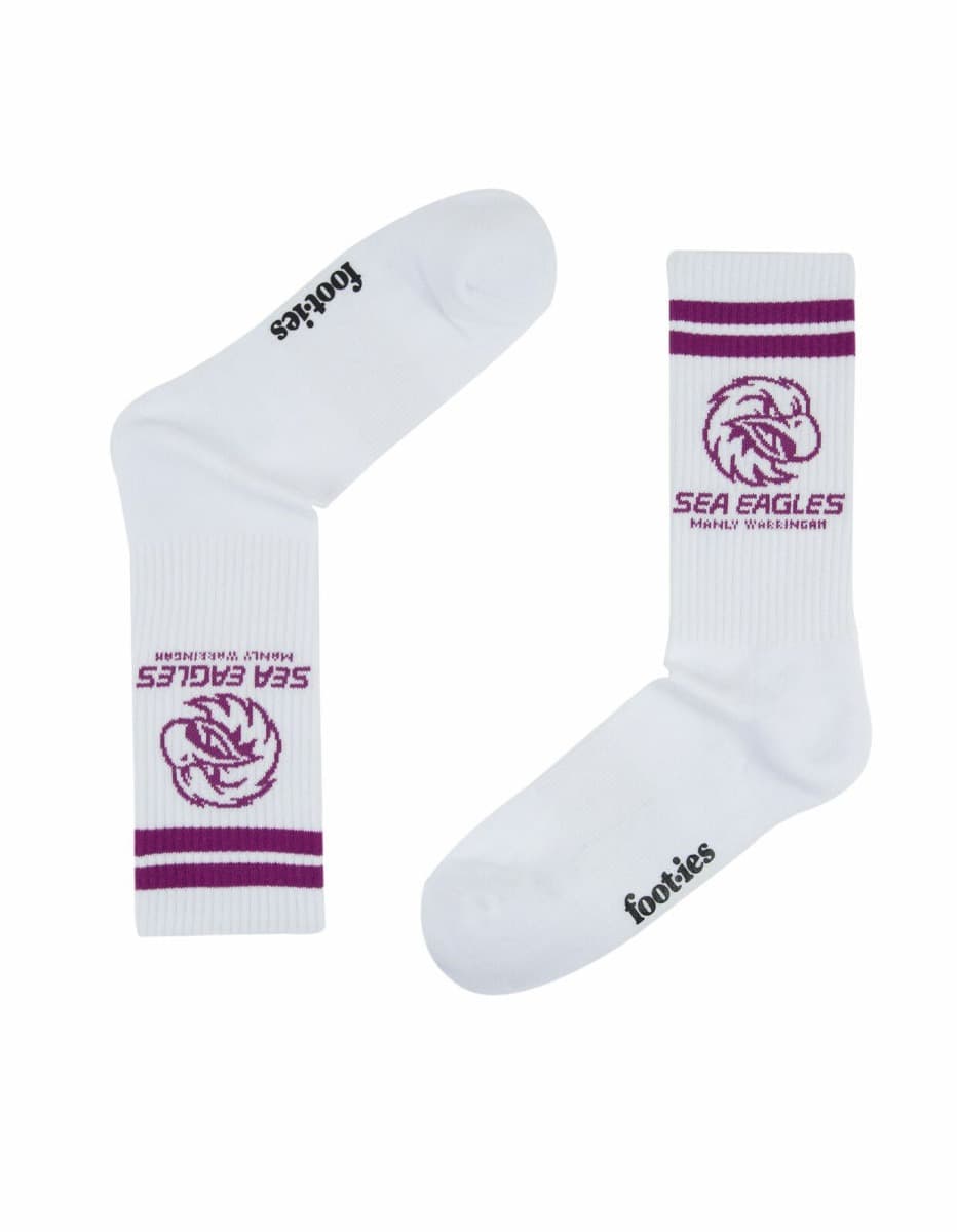 Manly Sea Eagles NRL Logos Sneaker Socks 2 Pack