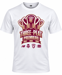 Brisbane Lions 2026 AFL Kids White 3-Peat Premiers Shirt *PRESALE*