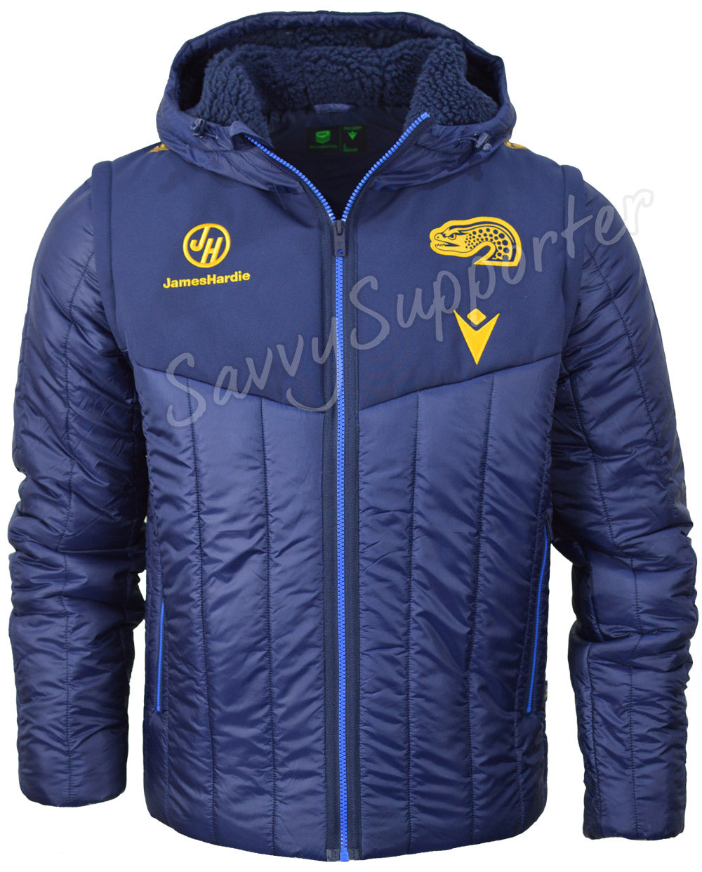 Parramatta Eels 2026 NRL Mens Padded Bomber Jacket with Detachable Sleeves