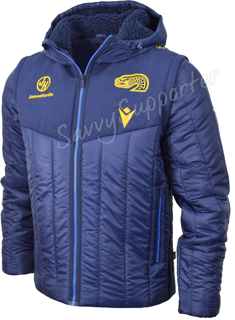Parramatta Eels 2026 NRL Mens Padded Bomber Jacket with Detachable Sleeves