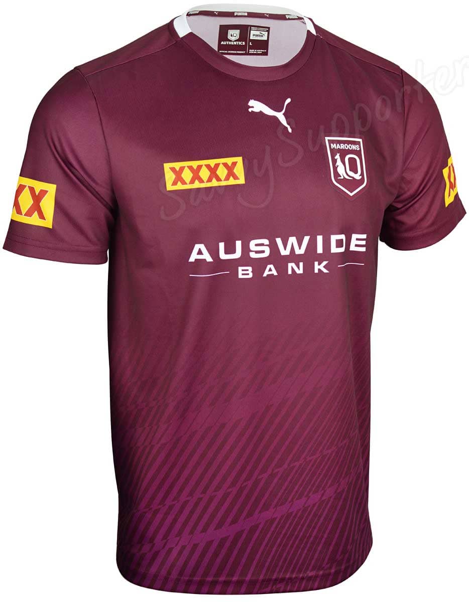 QLD Maroons State of Origin Mens Maroon Training Shirt