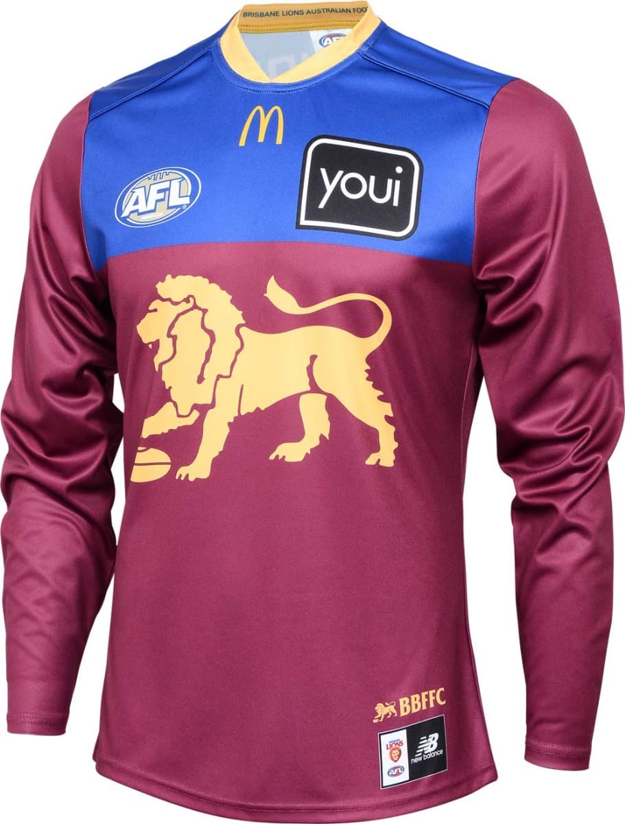 Brisbane Lions 2025 AFL Mens Long Sleeve Home Guernsey