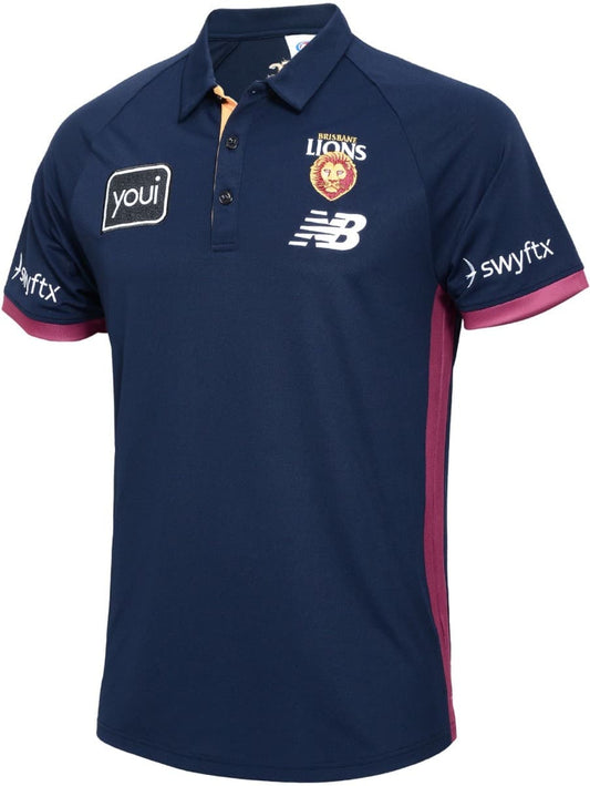 Brisbane Lions 2025 AFL Mens Media Polo Shirt