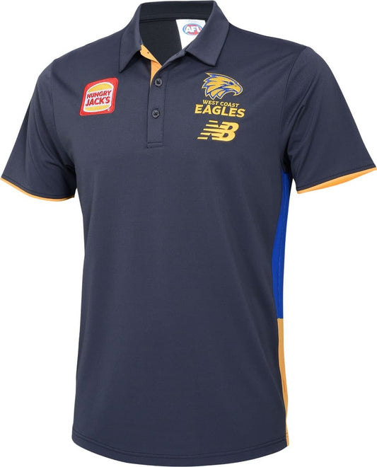 West Coast Eagles 2025 AFL Mens Media Polo Shirt