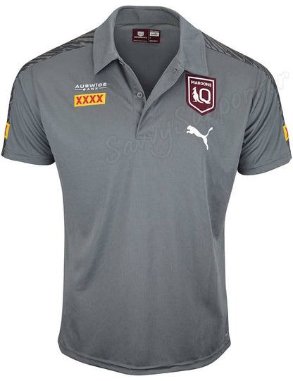 QLD Maroons State of Origin Mens Grey Polo Shirt