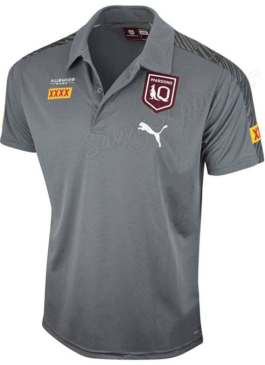 QLD Maroons State of Origin Mens Grey Polo Shirt