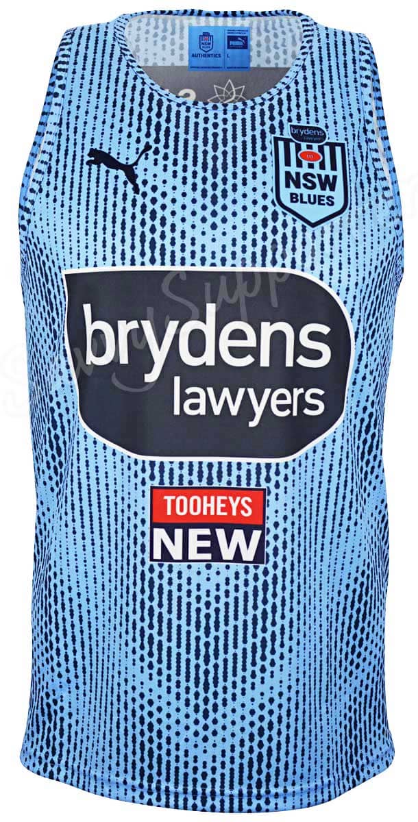 NSW Blues  State of Origin Mens Sky Training Singlet