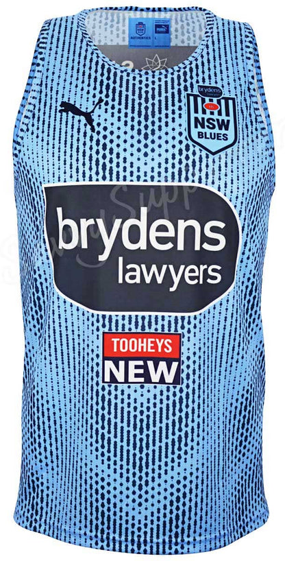 NSW Blues  State of Origin Mens Sky Training Singlet