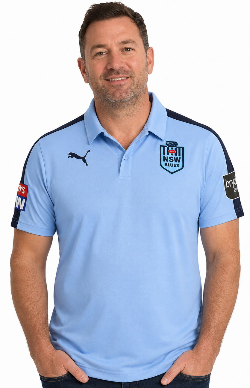 NSW Blues State of Origin Mens Team Polo Shirt S & M Only