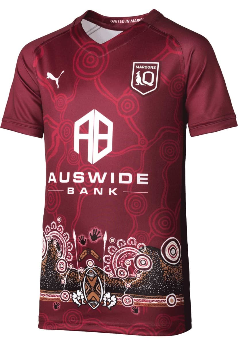 QLD Maroons State of Origin Kids Indigenous Training Jersey