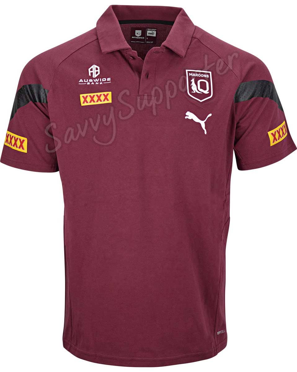 QLD Maroons 2023 State Of Origin Mens Maroon Team Polo Shirt