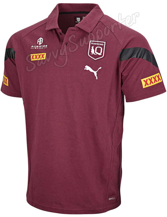 QLD Maroons 2023 State Of Origin Mens Maroon Team Polo Shirt